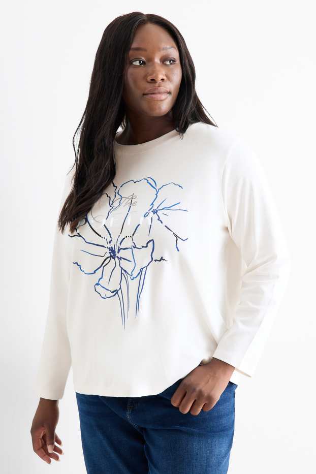 Donna - Maglia a maniche lunghe - bianco
