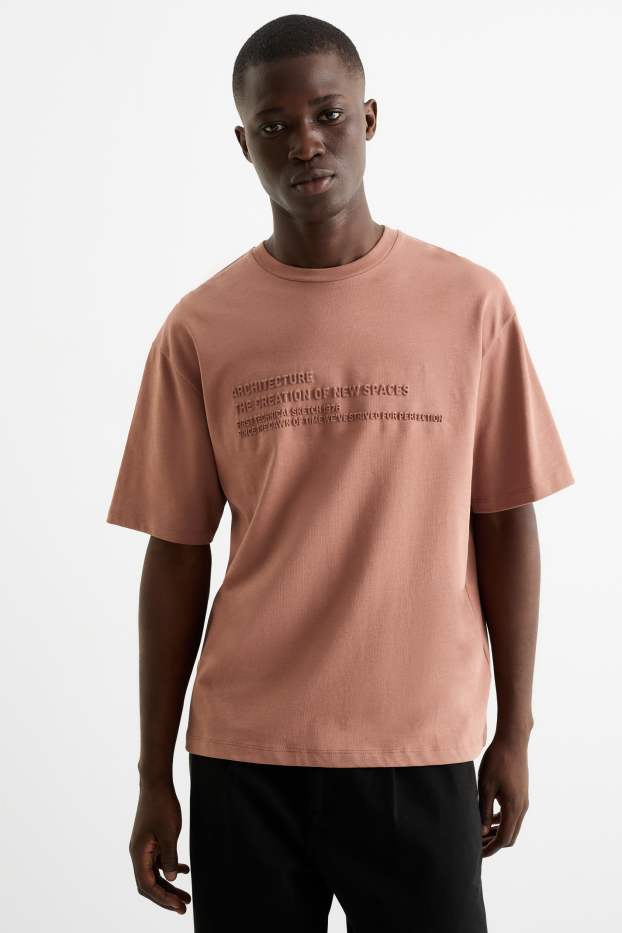 Men - T-shirt - relaxed fit - brown
