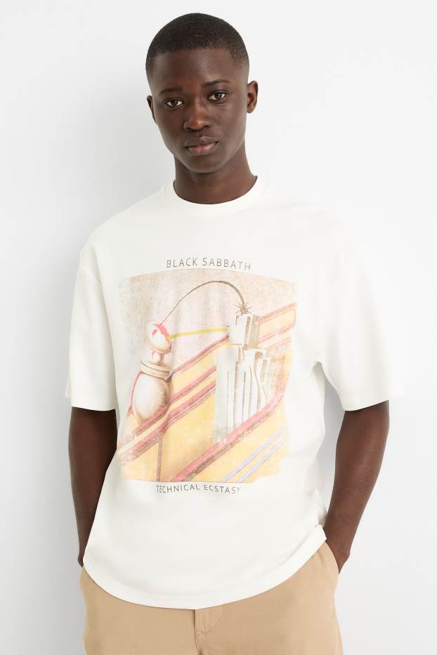 Hommes - T-shirt - relaxed fit - Black Sabbath - blanc