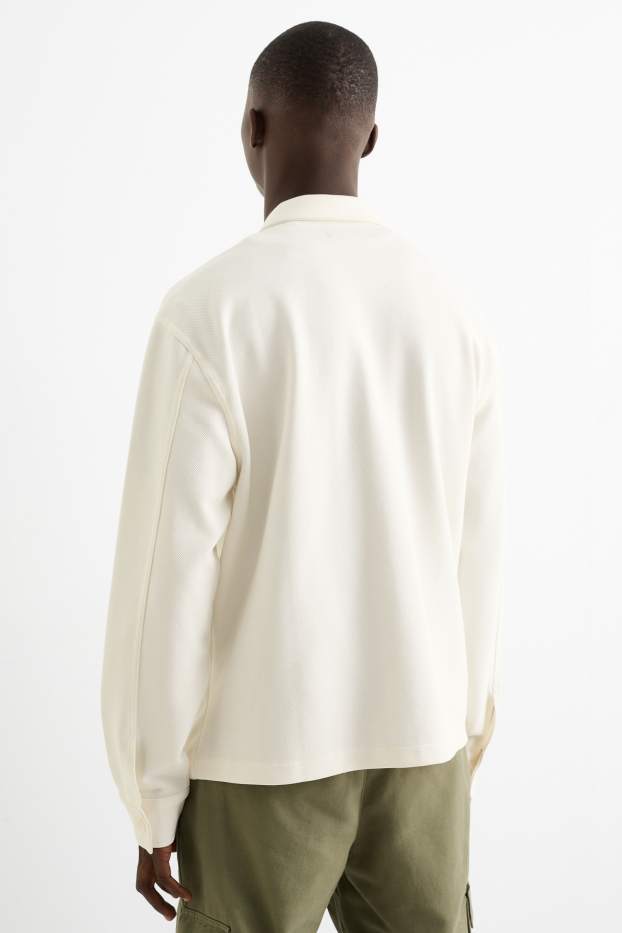 Uomo - Giacca camicia - relaxed fit - collo all'italiana - bianco crema
