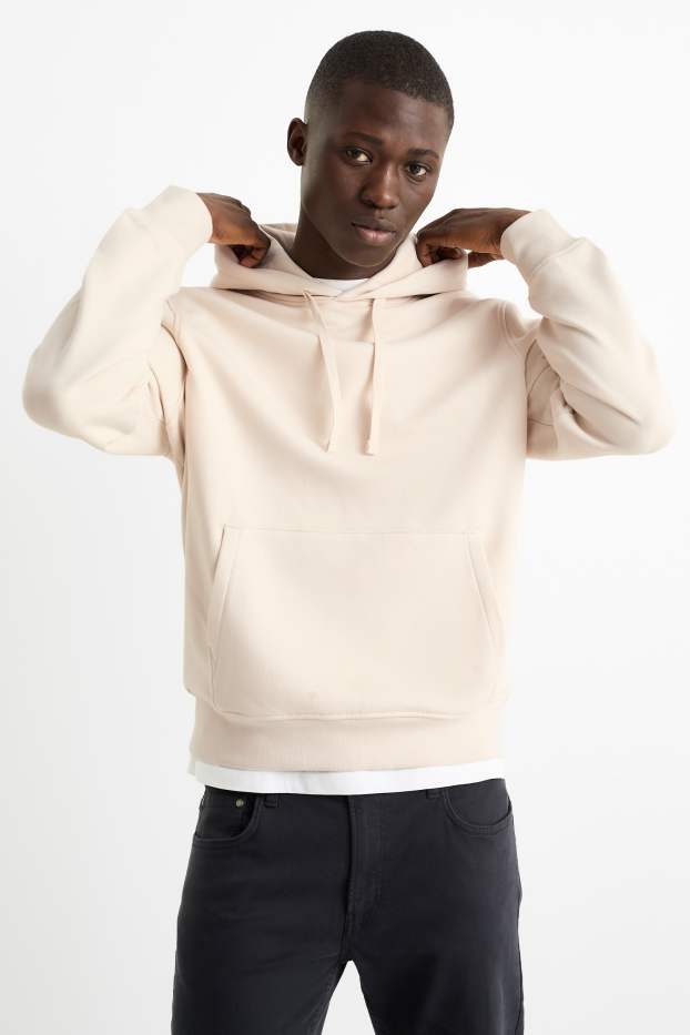 Uomo - Felpa con cappuccio - beige chiaro