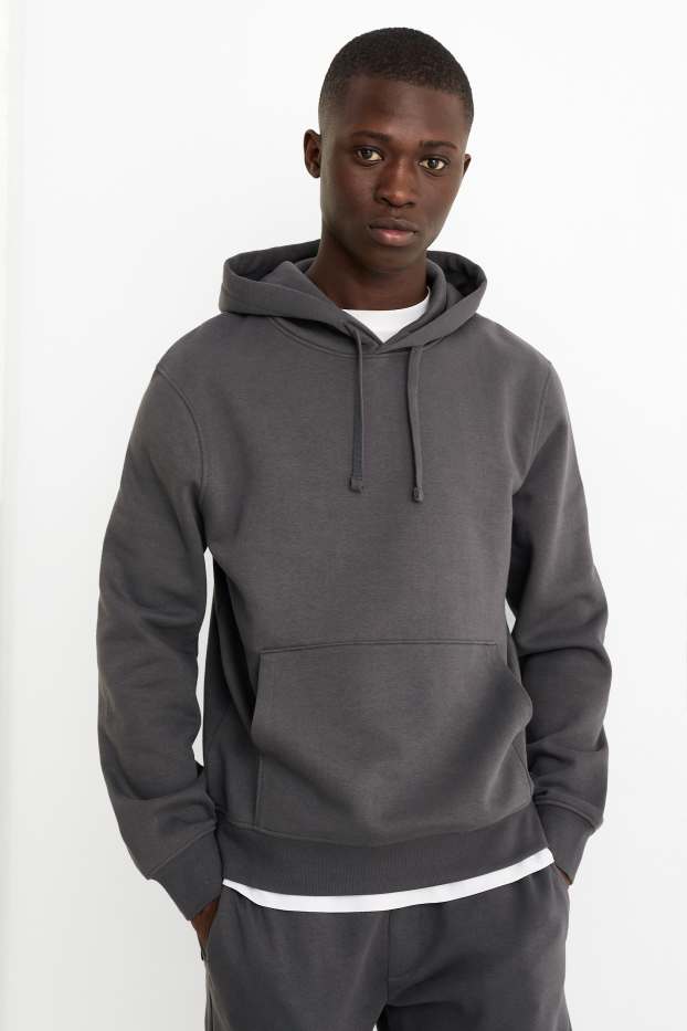 Heren - Hoodie - donkergrijs