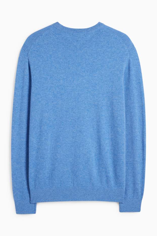 Herren - Kaschmir-Pullover - blau