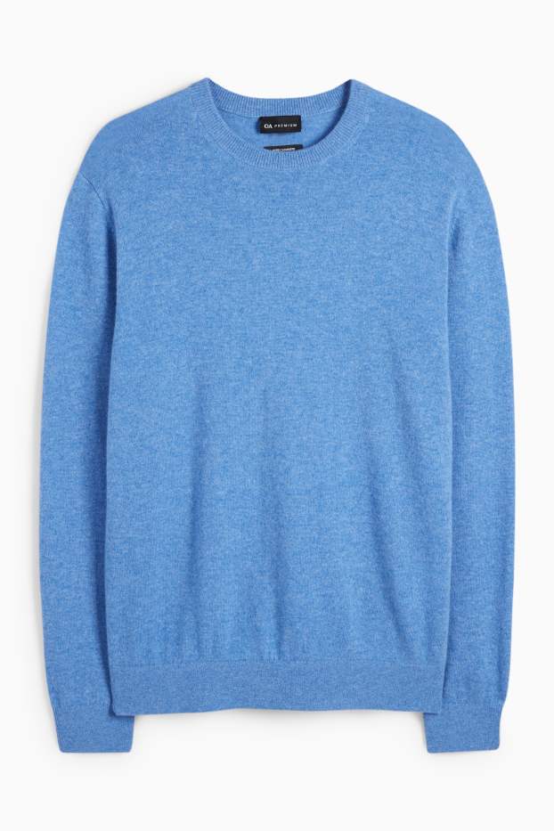 Herren - Kaschmir-Pullover - blau
