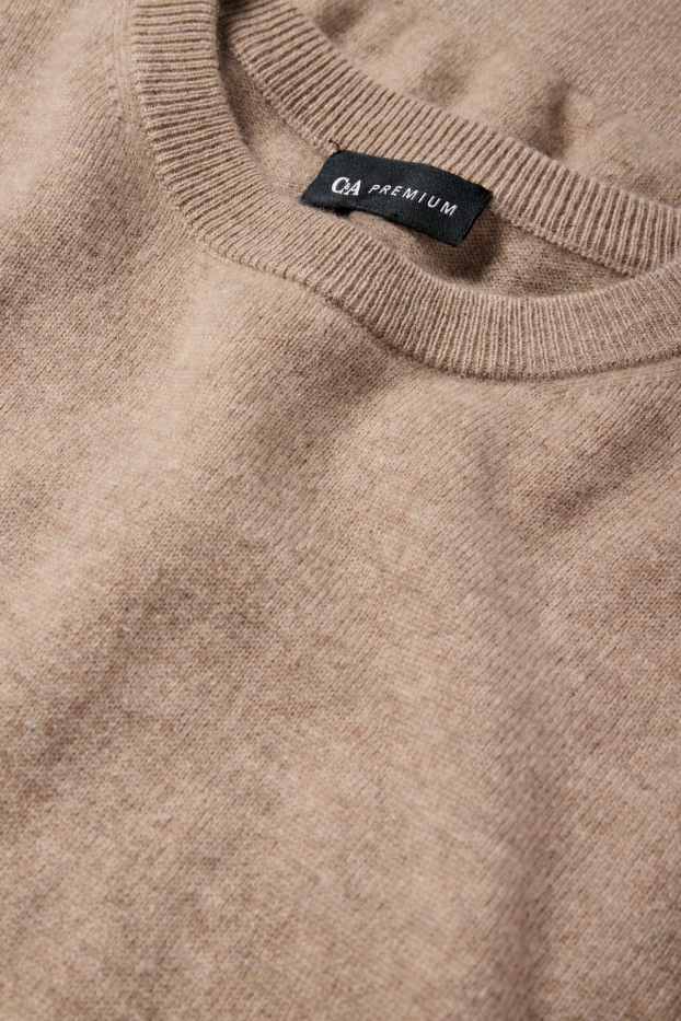 Herren - Kaschmir-Pullover - beige