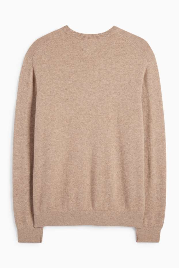 Herren - Kaschmir-Pullover - beige