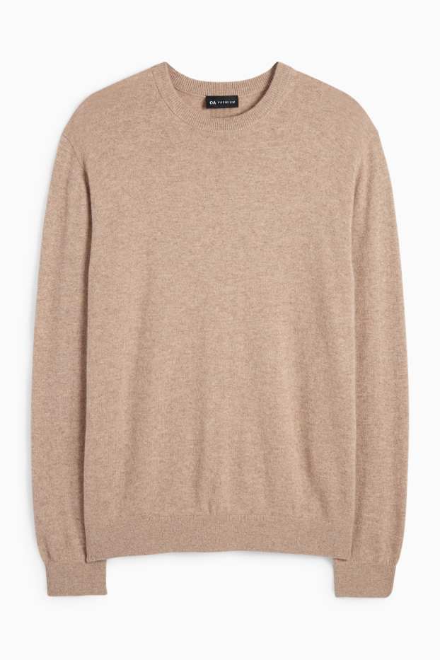 Herren - Kaschmir-Pullover - beige