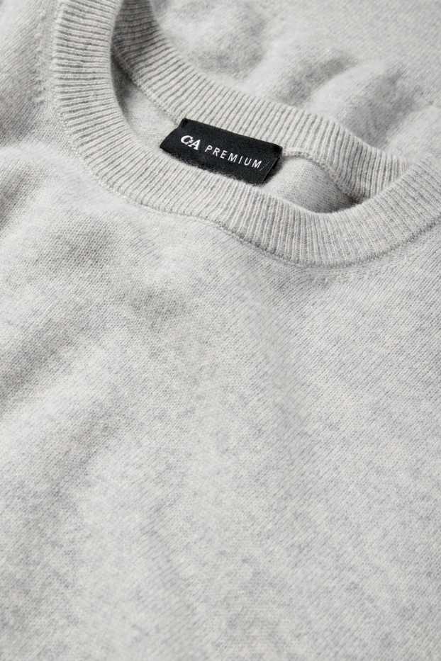 Herren - Kaschmir-Pullover - hellgrau