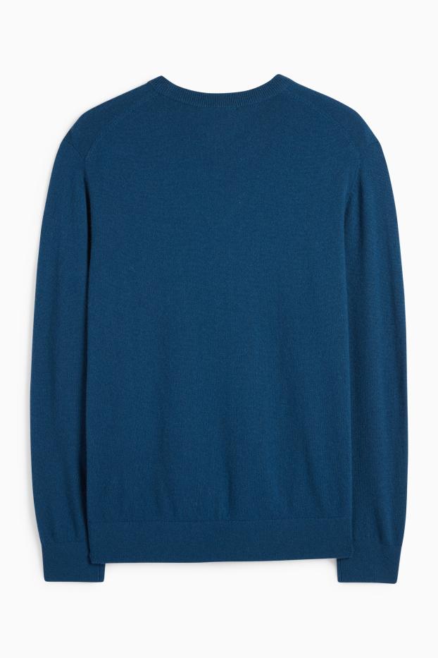Herren - Kaschmir-Pullover - petrol