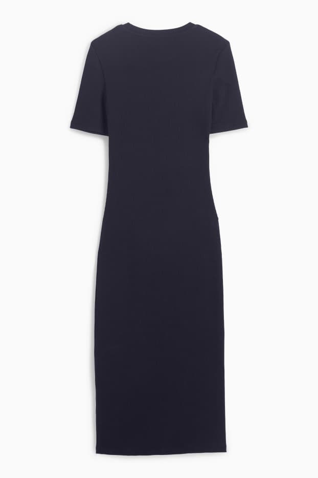 Bambine - Vestito a t-shirt - a coste - nero