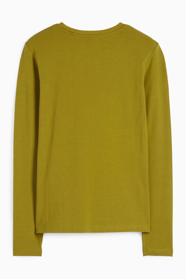 Damen - Langarmshirt - Slim Fit - khaki