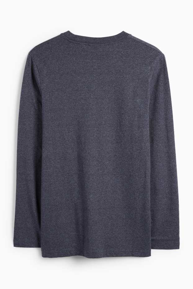 Heren - Longsleeve - donkerblauw