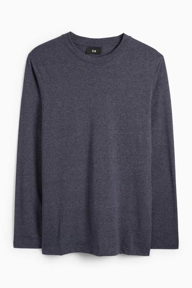 Heren - Longsleeve - donkerblauw