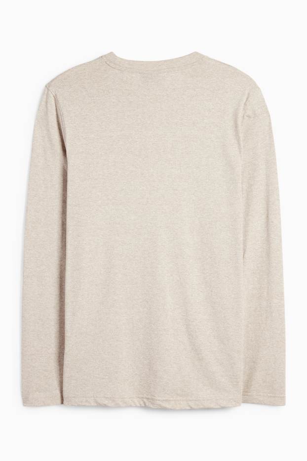 Herren - Langarmshirt - hellbeige