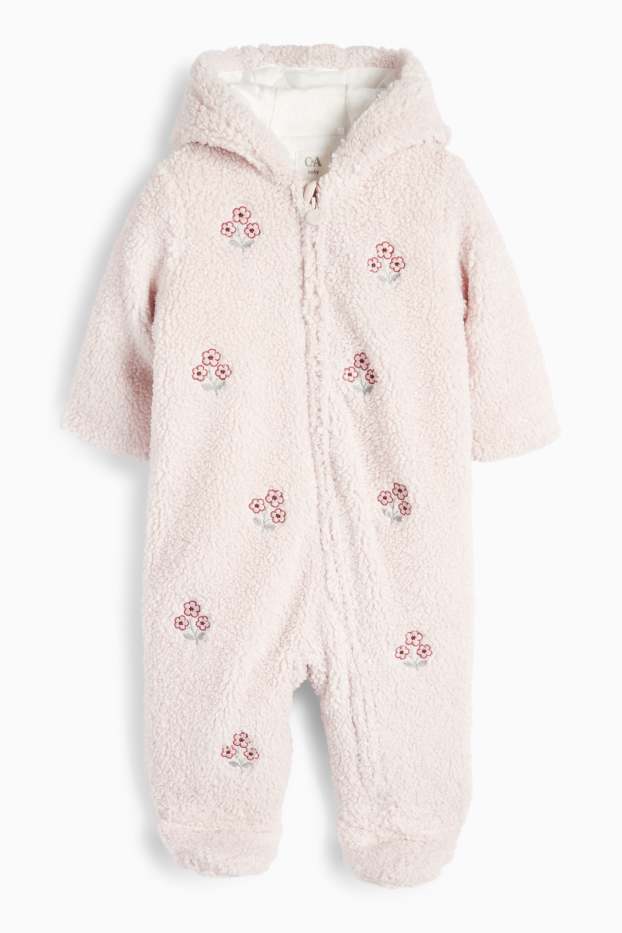 Baby Mädchen - Blümchen - Baby-Overall - rosa