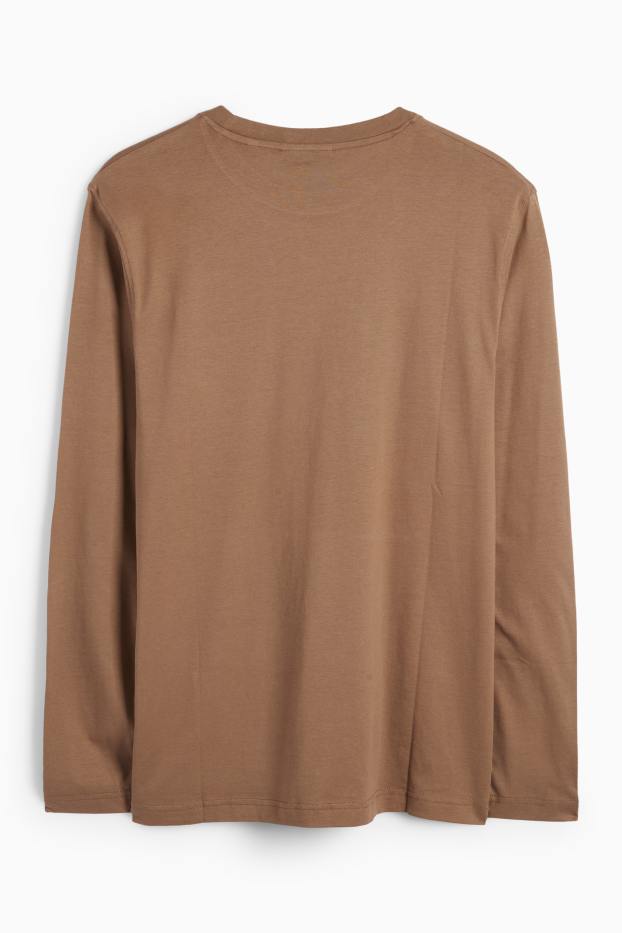 Hombre - Camiseta de manga larga - marrón