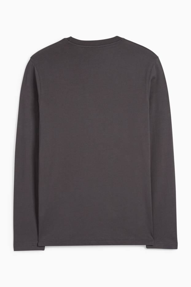 Heren - Longsleeve - donkergrijs