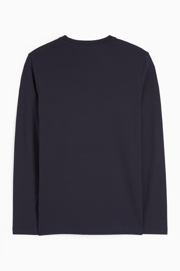 Herren - Langarmshirt - dunkelblau
