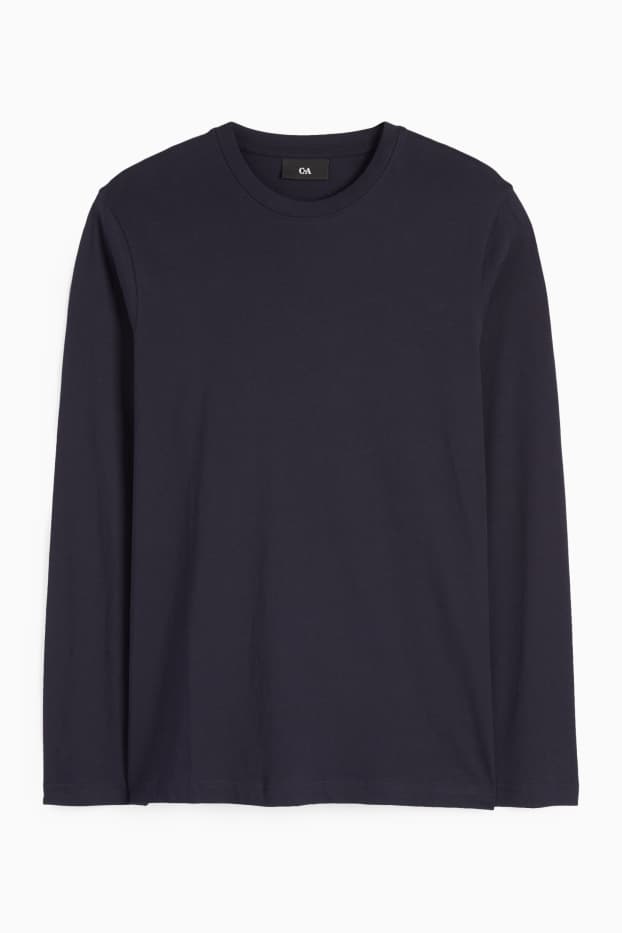 Herren - Langarmshirt - dunkelblau