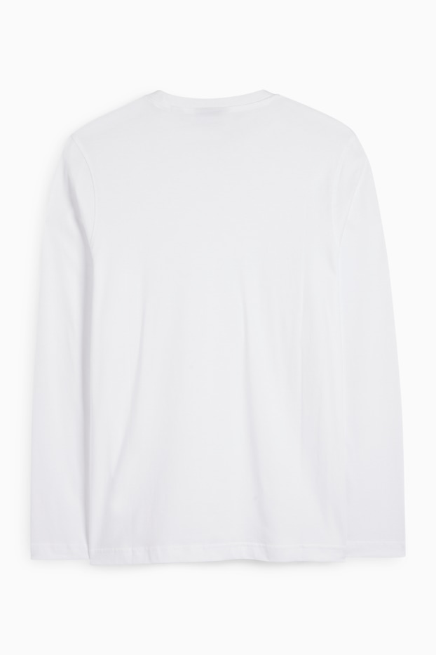 Herren - Langarmshirt - weiß