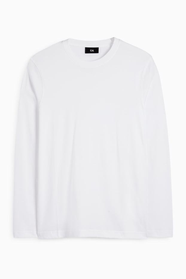Herren - Langarmshirt - weiß