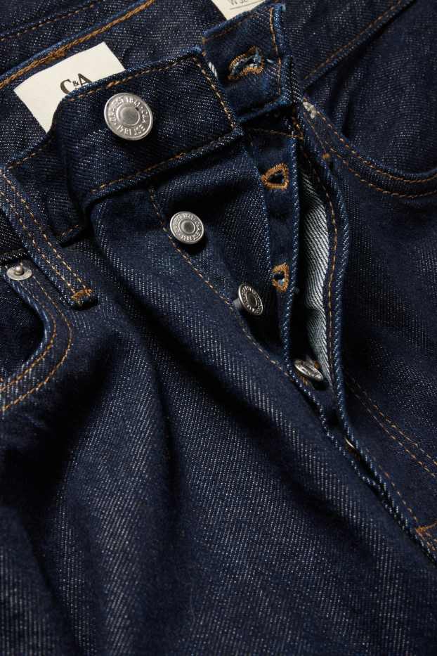Herren - Regular Jeans mit Knopfleiste - dunkeljeansblau