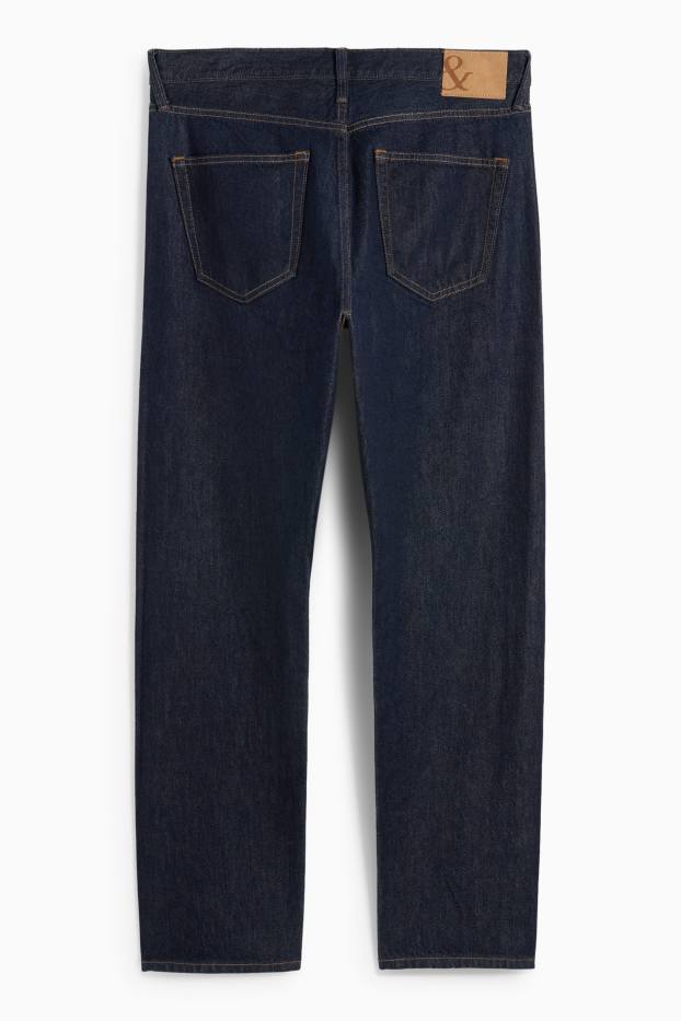 Herren - Regular Jeans mit Knopfleiste - dunkeljeansblau