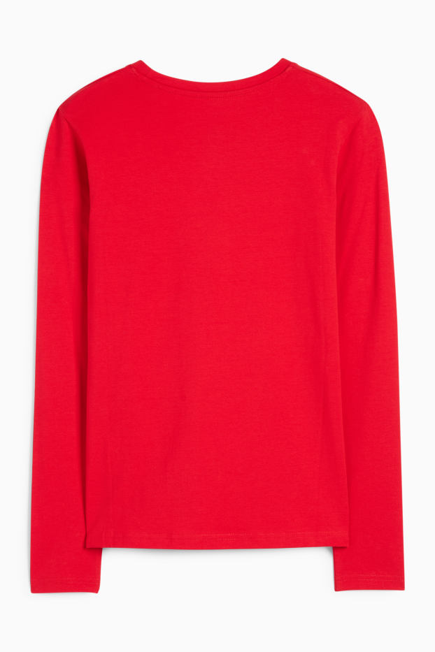 Damen - Langarmshirt - Slim Fit - rot