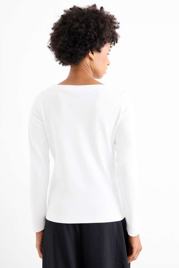Donna - Maglia a maniche lunghe - regular fit - bianco