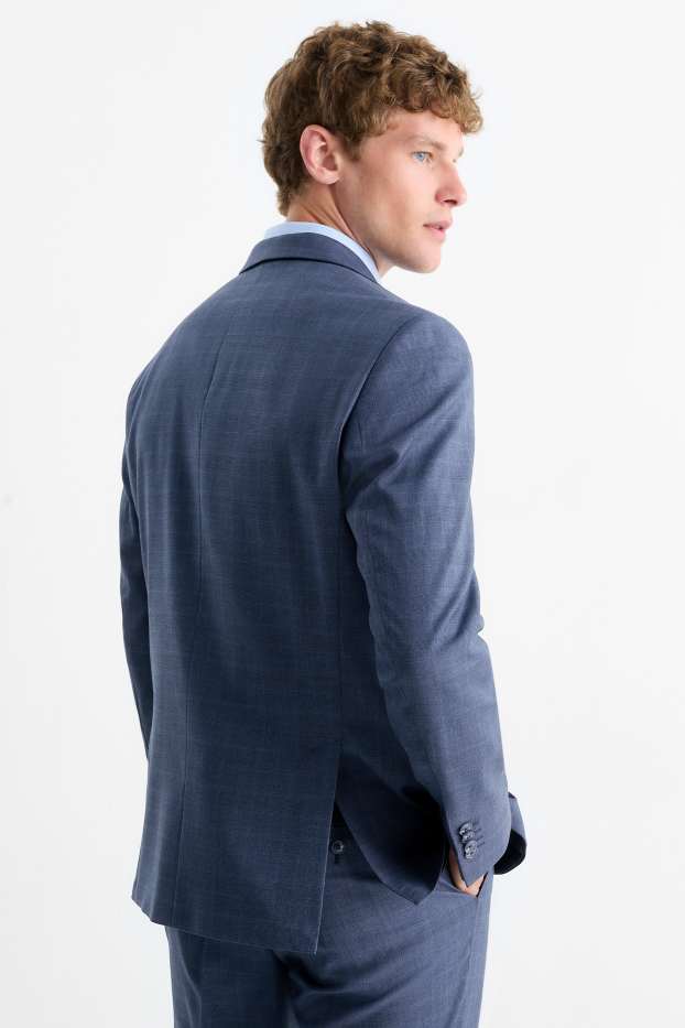 Men - Mix & match tailored jacket - regular fit - Flex - check - dark blue