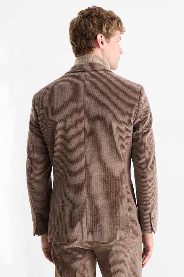 Uomo - Blazer coordinabile in velluto - regular fit - stretch - marrone