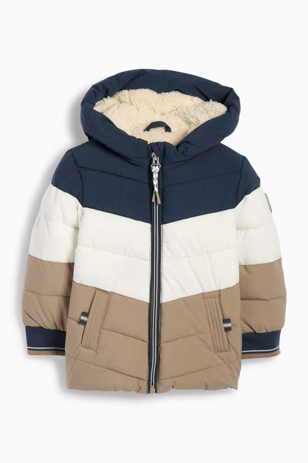 Baby Jungen - Fuchs - Baby-Steppjacke mit Kapuze - beige