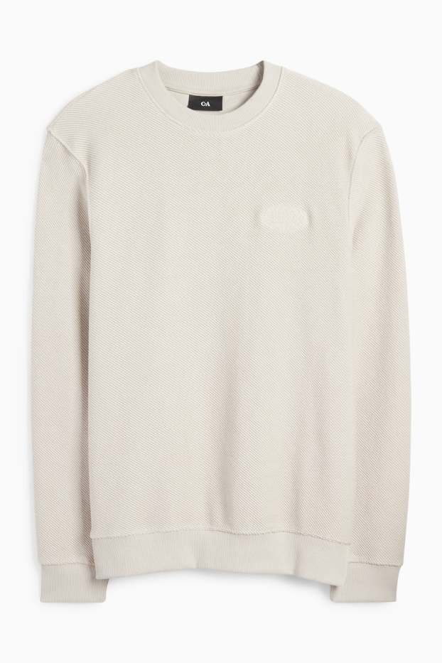 Uomo - Felpa - tessuto tramato - beige chiaro