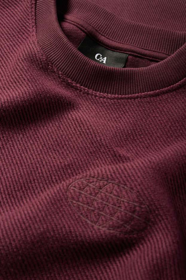Herren - Sweatshirt - strukturiert - bordeaux