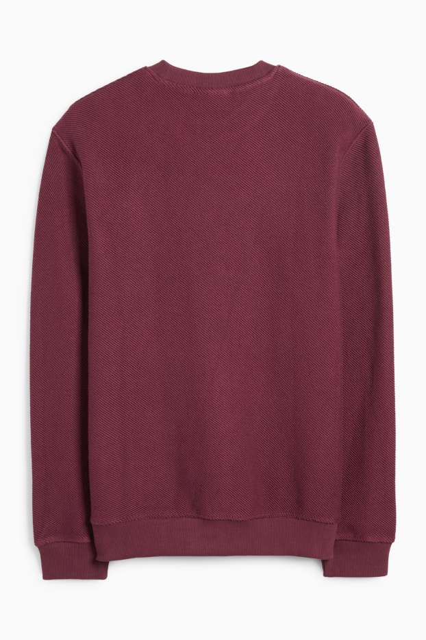 Herren - Sweatshirt - strukturiert - bordeaux