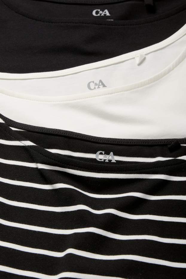 Copii - Fete - Multipack 3 buc. - tricou cu mânecă lungă - negru / alb