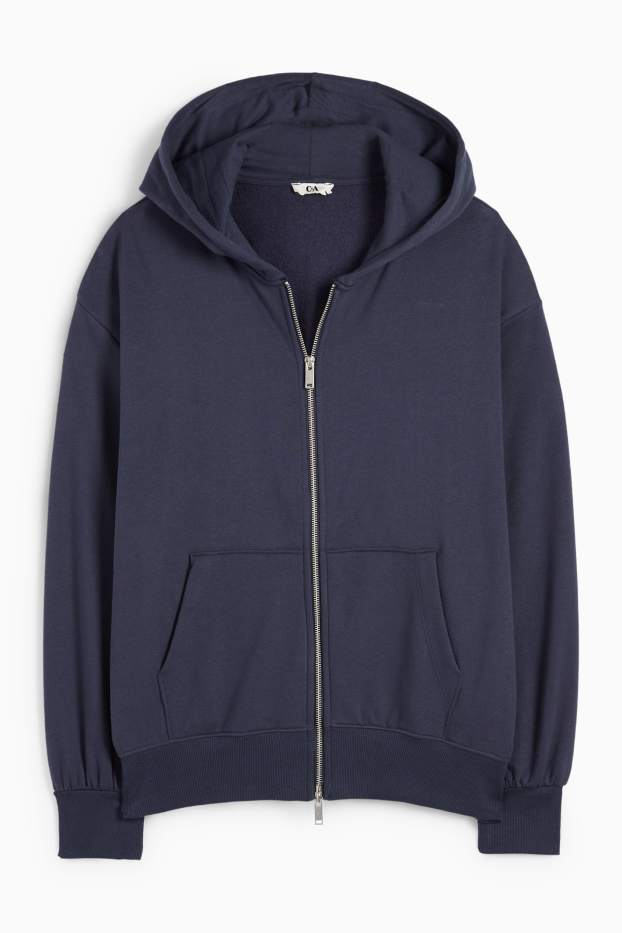 Femmes - Sweat zippé à capuche - bleu foncé
