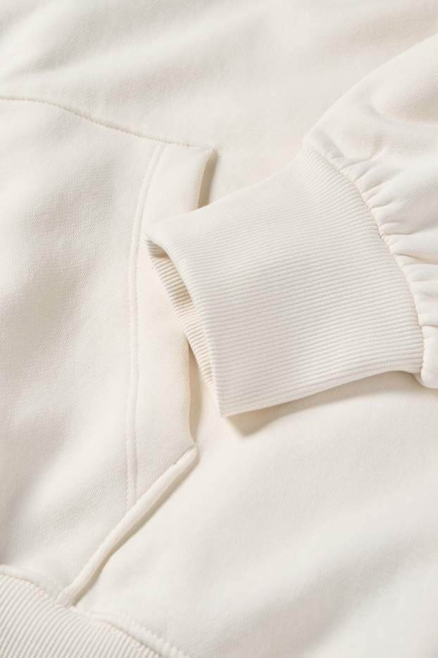 Femmes - Sweat zippé à capuche - blanc crème