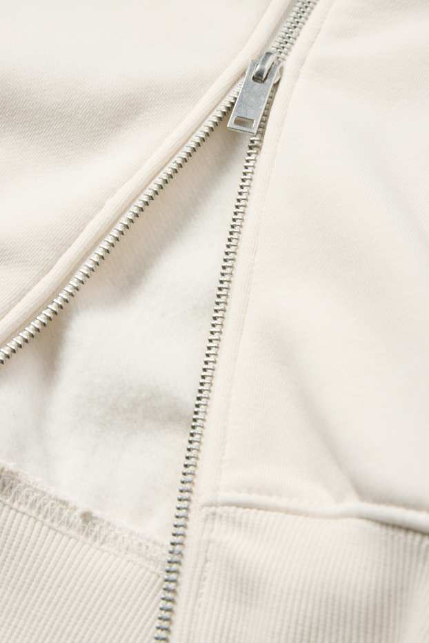 Femmes - Sweat zippé à capuche - blanc crème