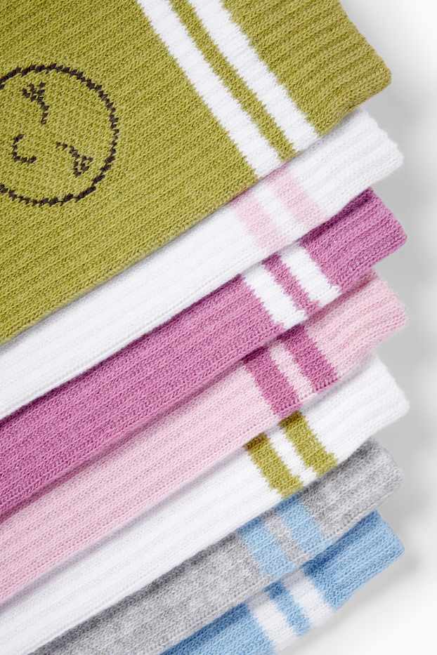 Kinder Mädchen - Multipack 7er - Kawaii - Tennissocken mit Motiv - hellblau