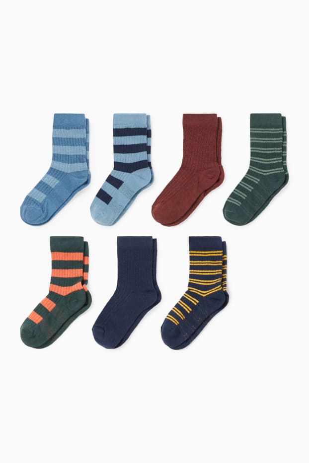 Kinder Jungen - Multipack 7er - Socken - gerippt - blau