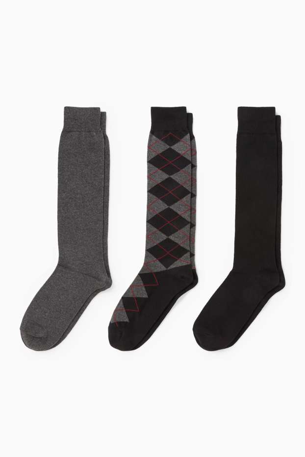Femei - Multipack 3 perechi - șosete lungi - negru