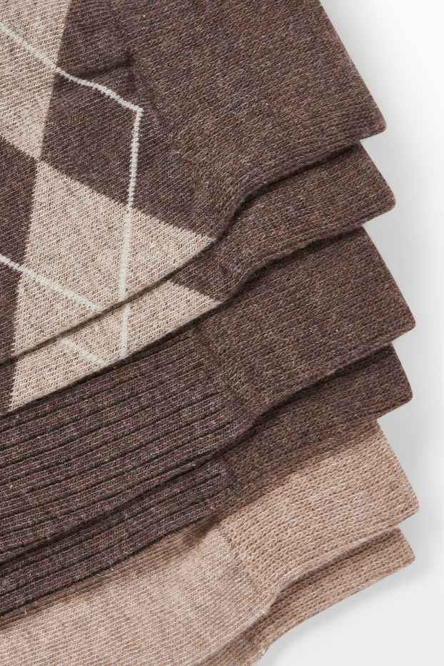 Women - Multipack of 3 - knee-high socks - brown