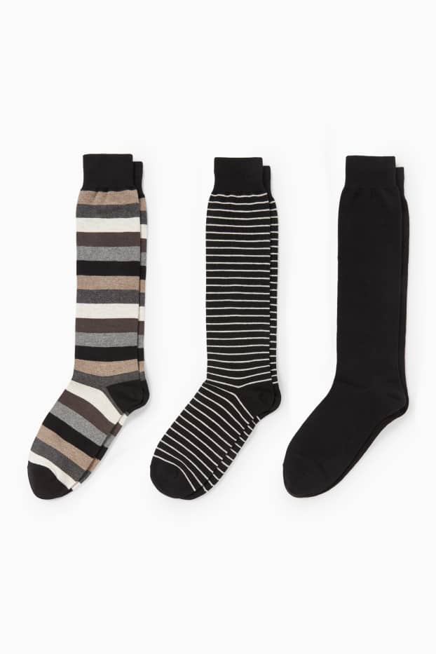 Femei - Multipack 3 perechi - șosete lungi - negru