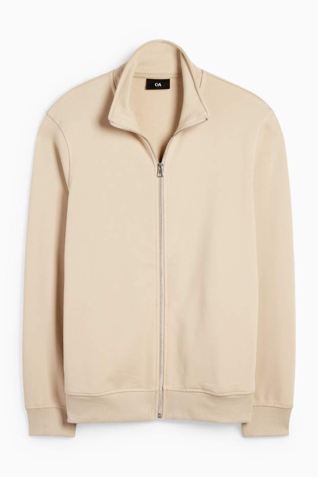 Uomo - Felpa con zip - beige