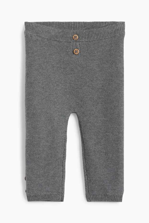 Unisex - Compleu bebeluși - reiat - 2 piese - gri închis