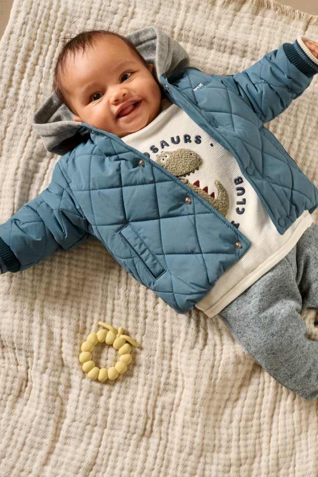 Baby Buben - Dino - Baby-Outfit - 2 teilig - cremeweiß