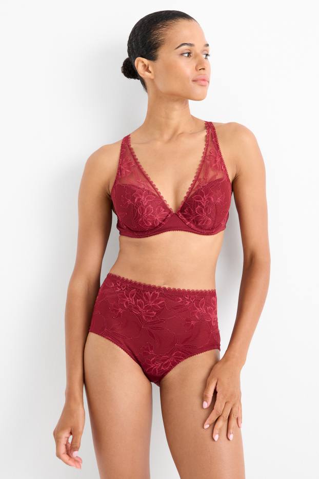 Damen - Slip - dunkelrot