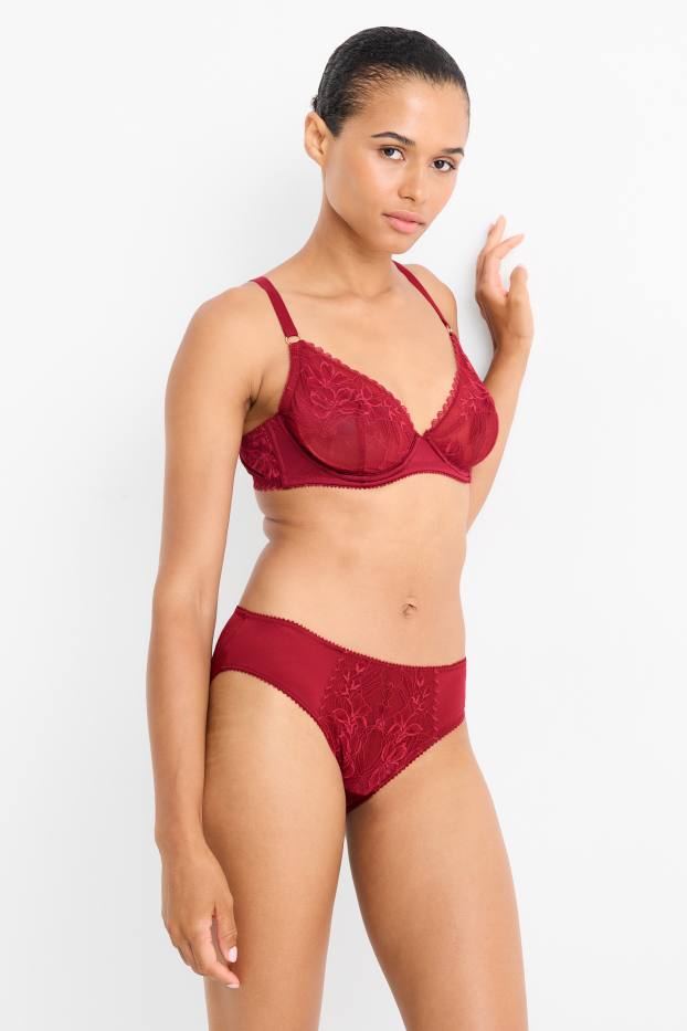 Dames - Slip - donkerrood