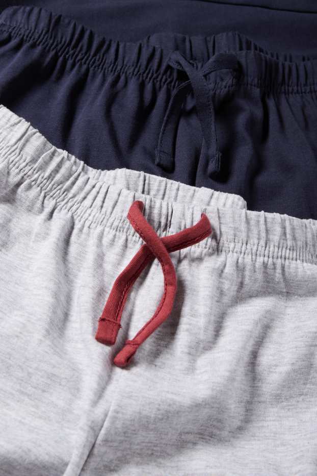 Enfants garçons - Lot de 2 - pantalons de pyjama - bleu foncé / gris